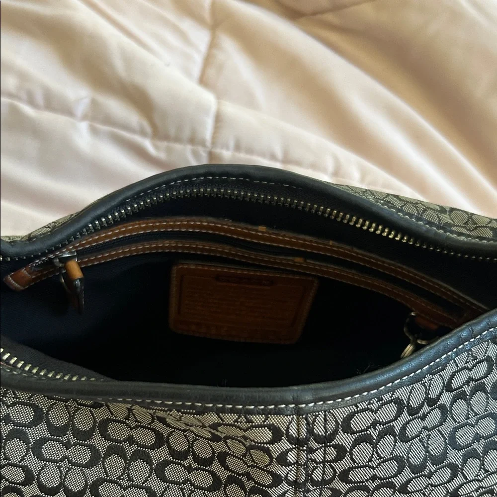 Vintage Coach Black and Gray Hobo Bag